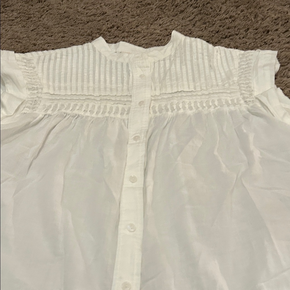 Universal Thread White Kids Blouse with Pleated Design - Picture 6 of 6